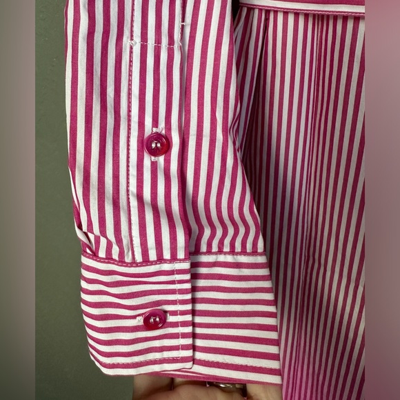 Solid & Striped The Shocking Pink Ombré Oxford Maxi Dress. Shirt Dress Cover-up - Picture 7 of 12